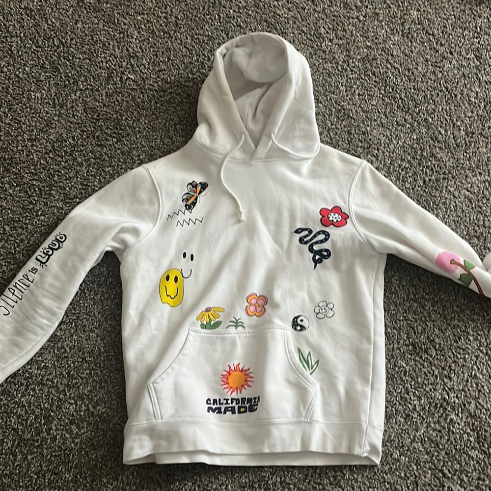 White Mens PACSUN Pullover Hoodie